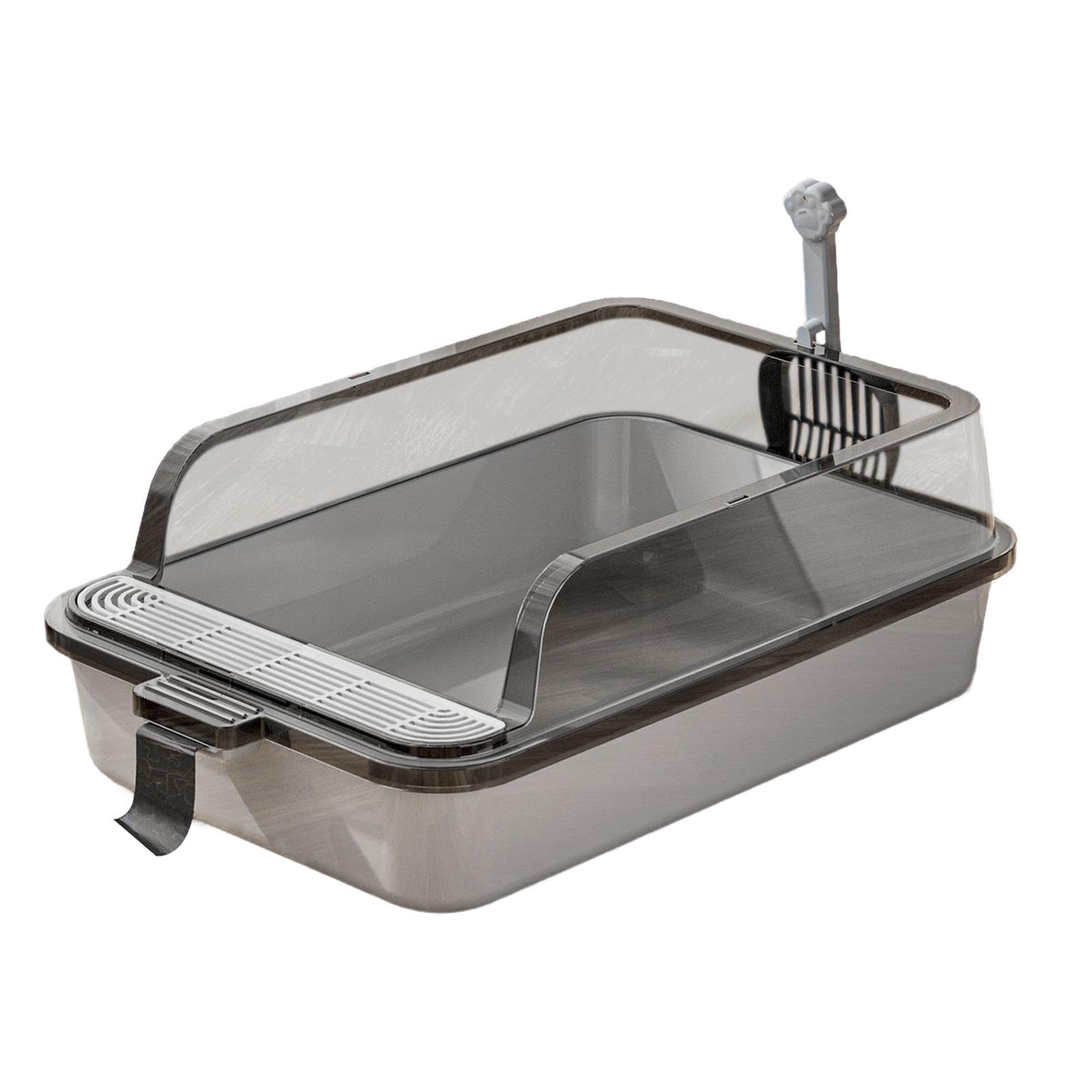 Caja de Arena para Gato Caja Sanitaria para Gatos Bandeja Higiénica de Gatos Recipiente Sanitario de Material PP Estructura Abierta Adecuada para Gato