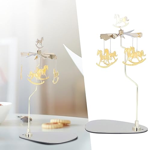 Miniatura 5 de Portavelas giratorio, bandeja magnética de acero inoxidable, juego de velas giratorias doradas, rotación automática, portavelas votivas doradas,