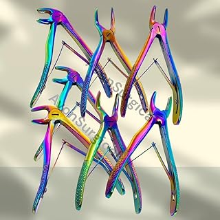 Set of 7 Pediatric Tooth Extraction Dental Forceps Incisor Lower Upper Childrens Tooth Extracting Forceps (Artlab)