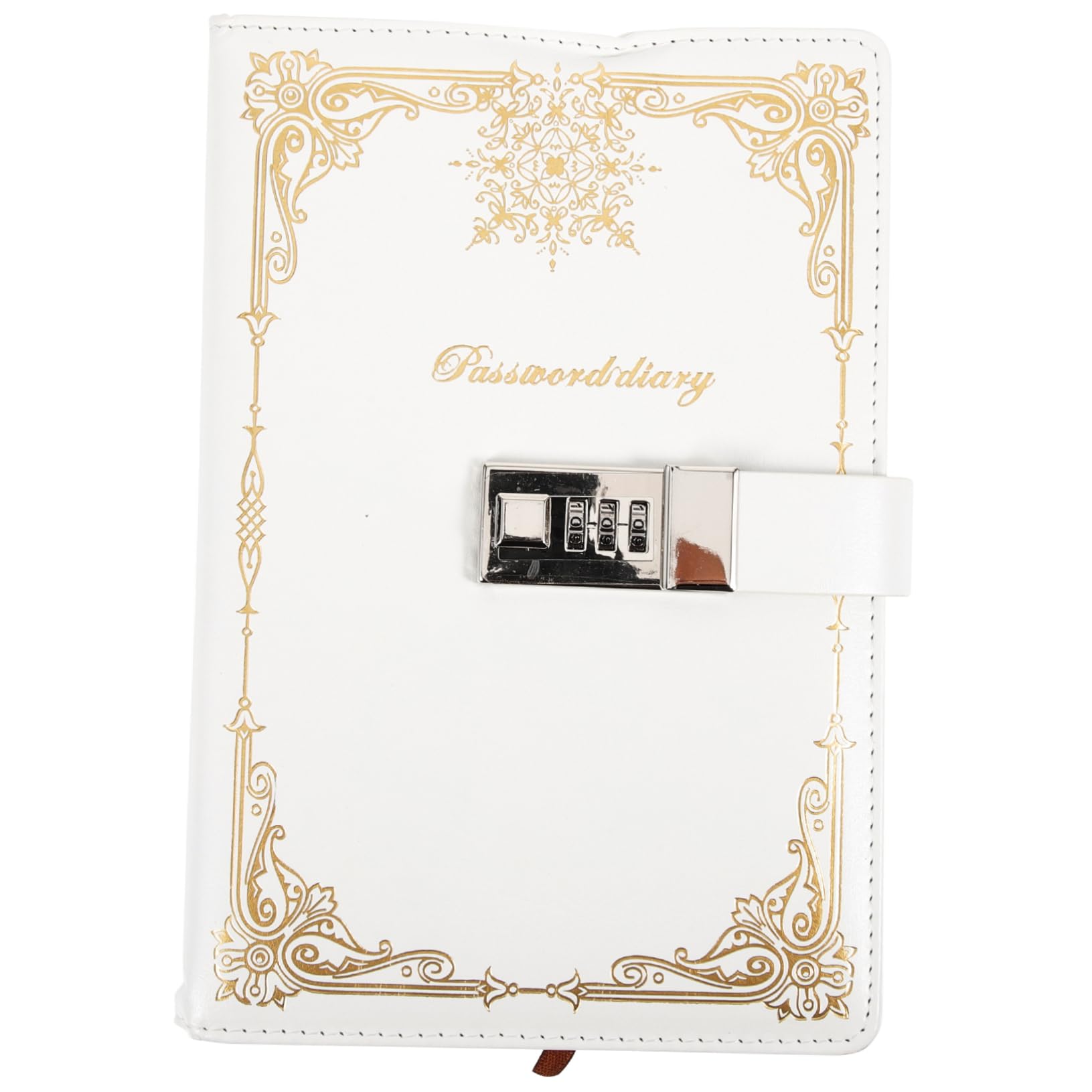 Tofficu Taccuino con Lucchetto Vintage Classico in Pu Bianco