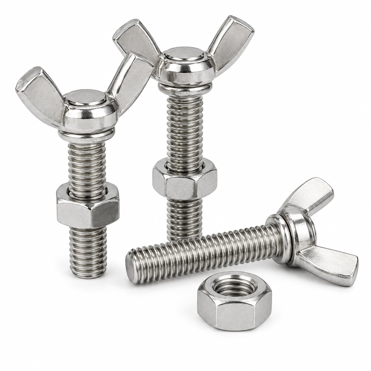 By VP INDUSTRIES (Combo-10) M6x40 Wing Nut Bolt with Hex Nut