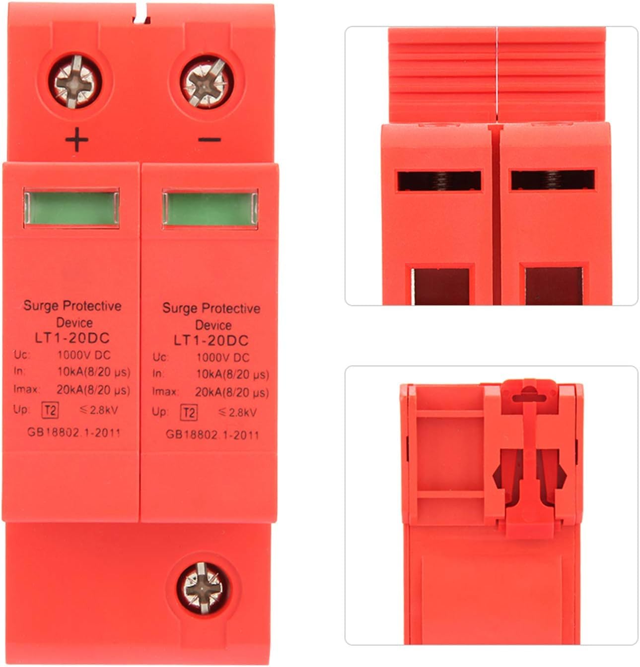 DEWIN Scaricatore DC 1000V 2P 10KA~20KA Dispositivo di Protezione Contro Sovratensioni