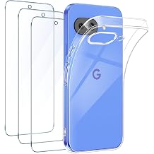 FLLAO Clear Case Compatible with Google Pixel 10a Case with 3 Tempered Glass Screen Protector, Soft Bumper Anti-Scratch Silicone Phone Case for Pixel 10a 6.3 Inch - Clear