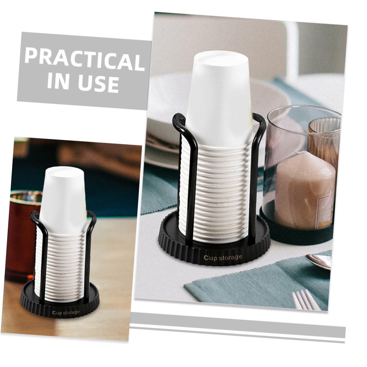 RORPOIR Cup Stand Dispenser Paper Cup Holder Coffee Cup Rack Sturdy and Elegant for Home Restaurant