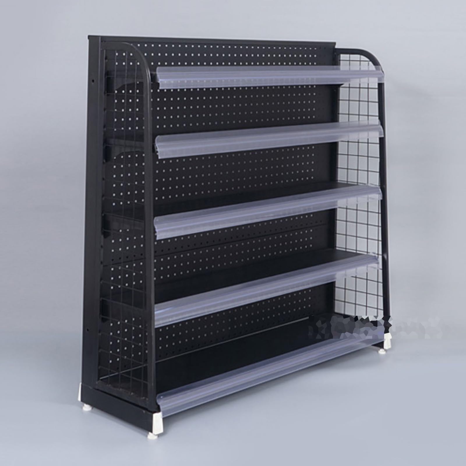 Scaffale regolabile in metallo a 6 ripiani ad alte prestazioni, per negozi, espositori, bianco robusto (80 x 30 x 130 cm)