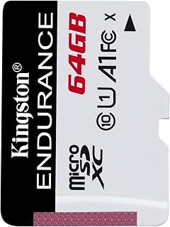 Kingston High Endurance 64GB MicroSD SDXC Flash Memory Card High Performance, 1080P, Full HD, Up to 95MB/S Read, (SDCE/64GB),White