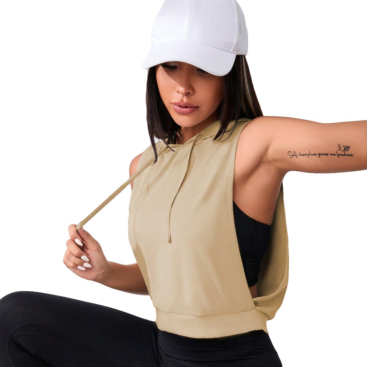 SweatyRocks Women's Sleeveless Workout Top Gym Activewear Crop Tank Top Open Side Shirt for Athletic Exercise Running - Image 3