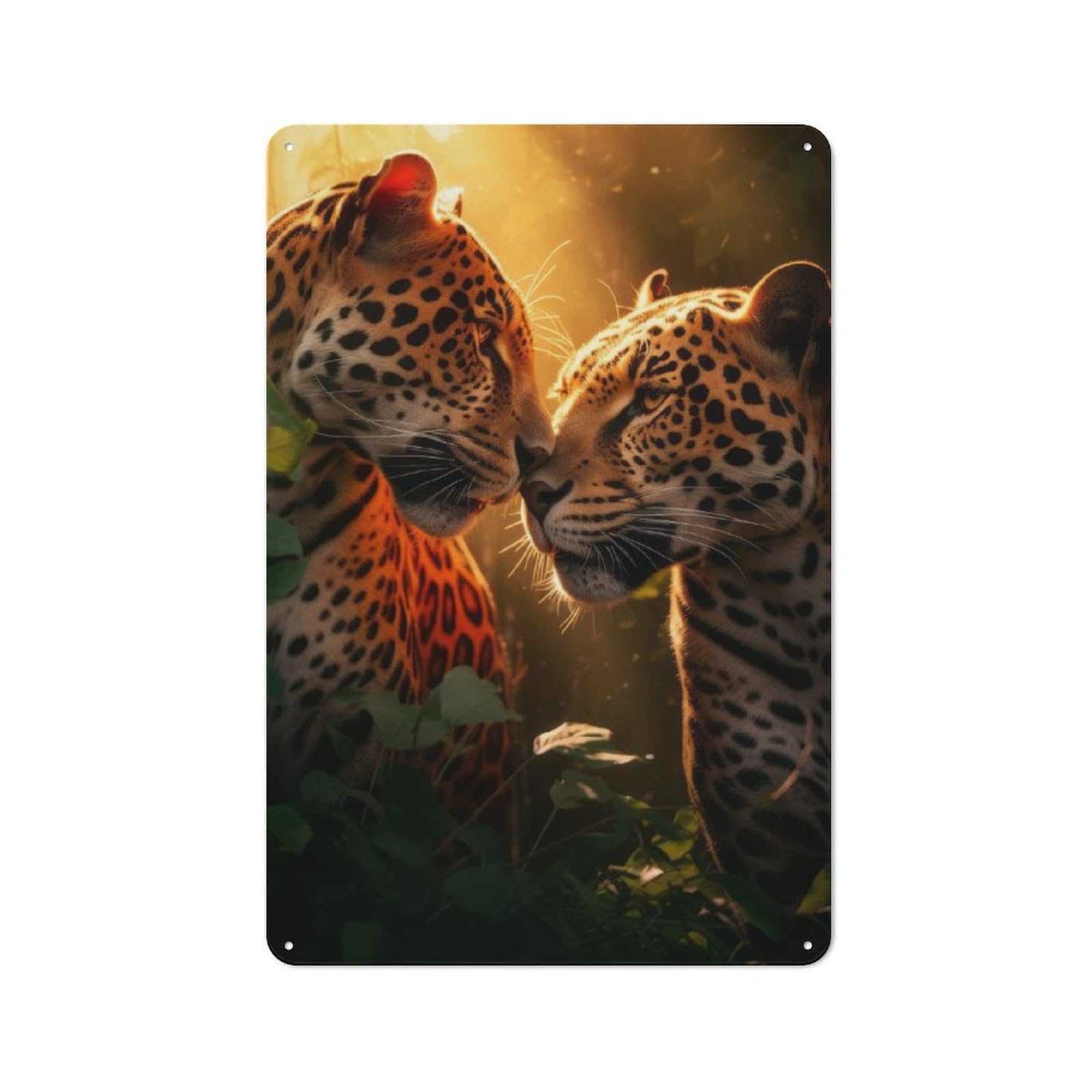 Junmoney Jaguars Romantic Love Kiss Shed Style Metal Wall Decor 30X20cm, Tin Sign For Conservatory, Home Bar Or Utility Room