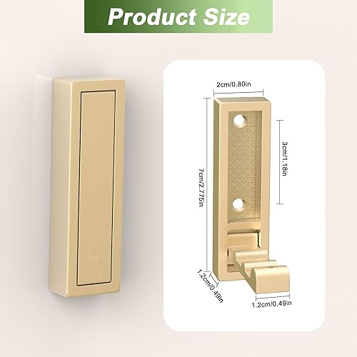 Miniatura 2 de Ganchos de pared plegables cuadrados de alta resistencia, ganchos plegables de aleación de zinc resistentes para colgar toallas, abrigos, sombreros,