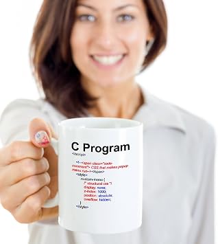 Code Coffee Cup - C Program - Computer Gift Ideas -11 Oz Ceramic Mug