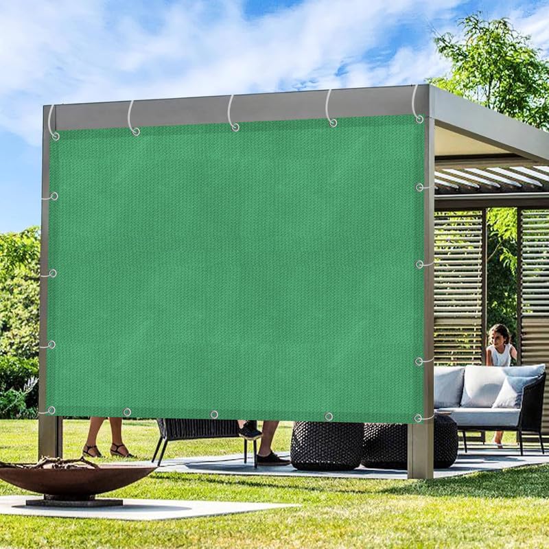 Image of MetDeals HDPE Knitted Balcony Sun Shade Sail Canopy Cover for Outdoor, Garden & Terrace|UV & Sun Protection with Rustproof Eyelet & Cable Tie for Easy Installation(Green, 14x10 Ft)(Pc 1)