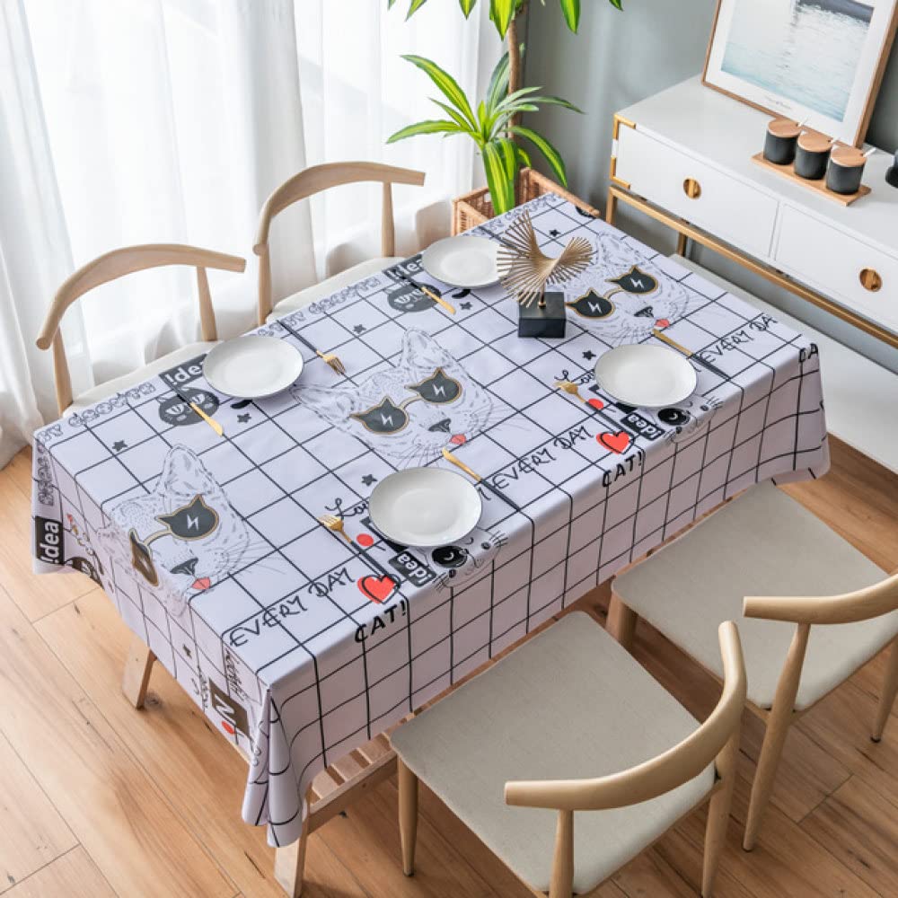 Nappe de couverture de table anti-tache à carreaux pour salle à manger