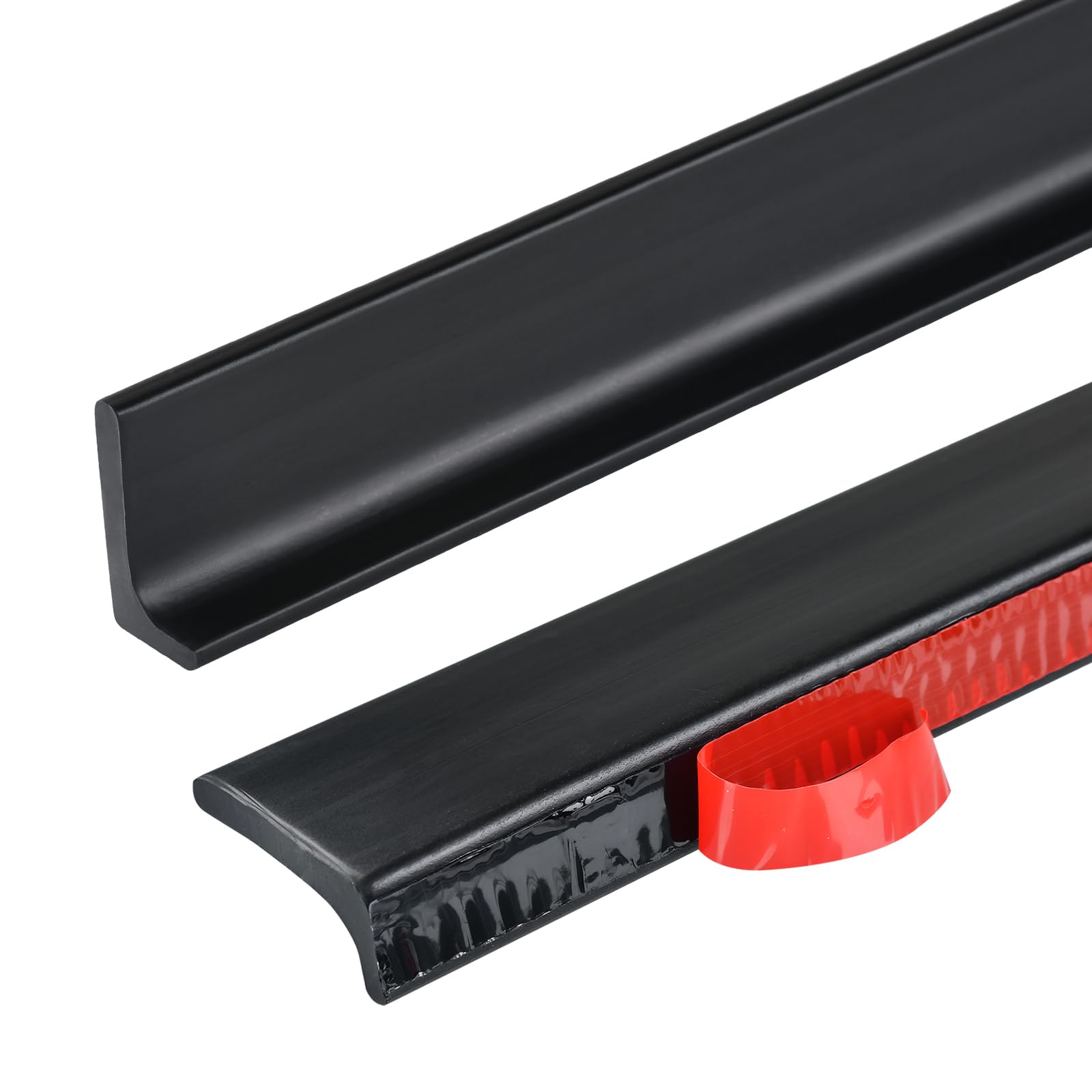 2M Black Shower Threshold Water Barrier,Wet Room Floor Bathroom Dam,Shower Tray Sealing Strip,Kitchen Sink Bathtub Countertop Retaining Strip, Water Stopper Strip(L Shape, 3cm)