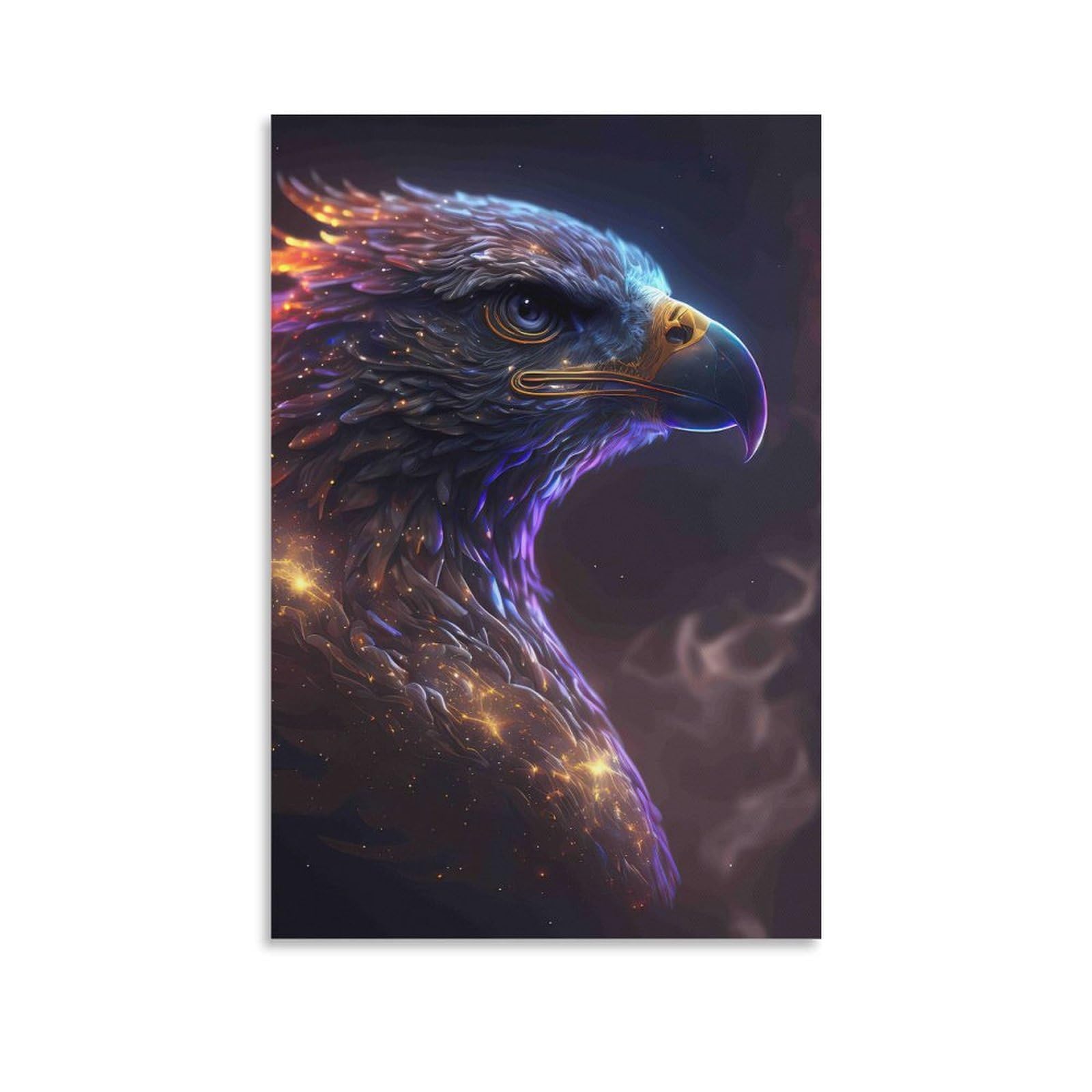 DHBANEIOK Eagle Cosmic Portrait Poster Artwork Giclee Canvas Prints Modern Canvas Wall Art Picture Wall Hanging for Bedroom Living Room Decor 12x18inch(30x45cm)