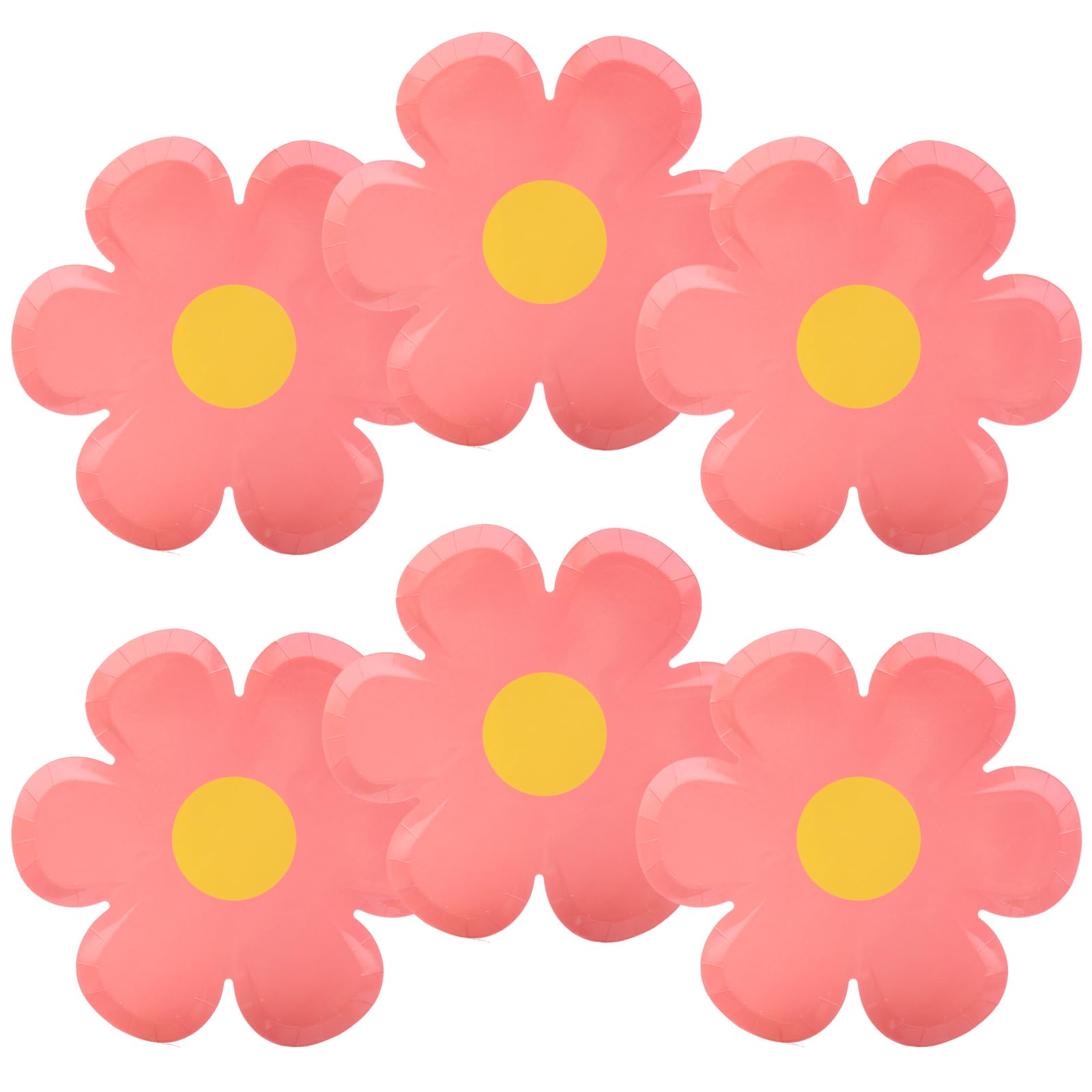 GGBOY 40PCS Daisy Flower Paper Plates, 8" Cute Groovy Spring Flower Shaped Daisy Party Paper Plates Disposable Daisy Party Supplies