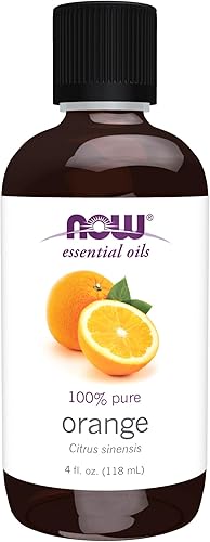 NOW Aceites esenciales, aceite de naranja, aroma de aromaterapia estimulante, prensado en frío, 100% puro, vegano, tapa resistente a los niños, 4