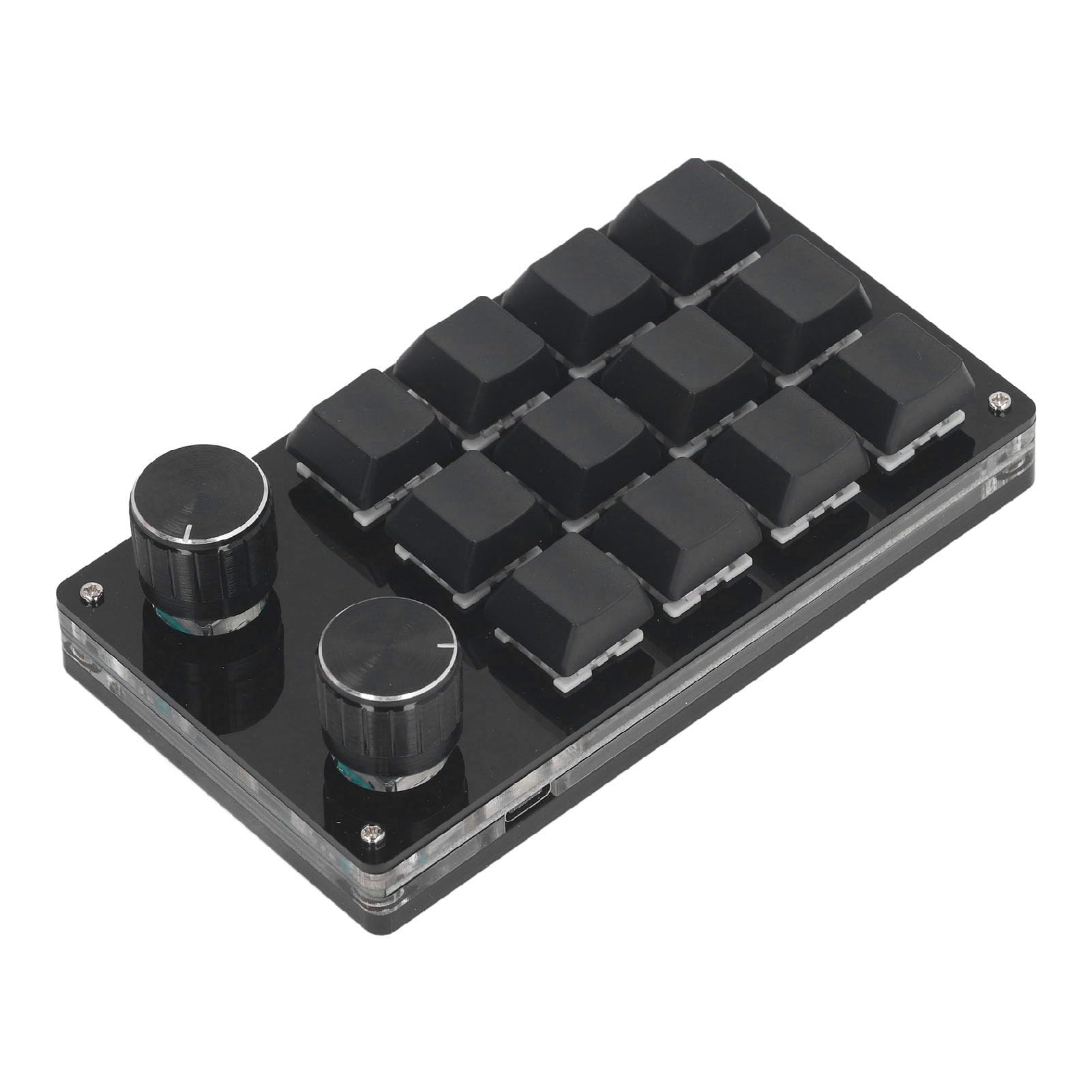 Walfront Teclado Mecánico Programable para Juegos con Interruptor Rojo de 12 Teclas, Perillas Dobles, Atajos Complejos, Música, Oficina,patible con OS X