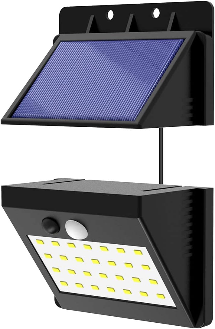 28 LED Separable Solar Lights Motion Sensor Security Lights, T-SUNUS Waterproof Solar Powered Outdoor Wall Lights with 3 Intelligent Modes for Garden, Fence, Yard, Stairs, Balcony, Stairs Pack of 1