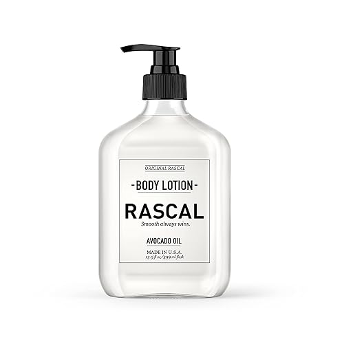 Rascal Body Lotion for Men - Avocado Oil & Jojoba Oil 13.3 Ounce