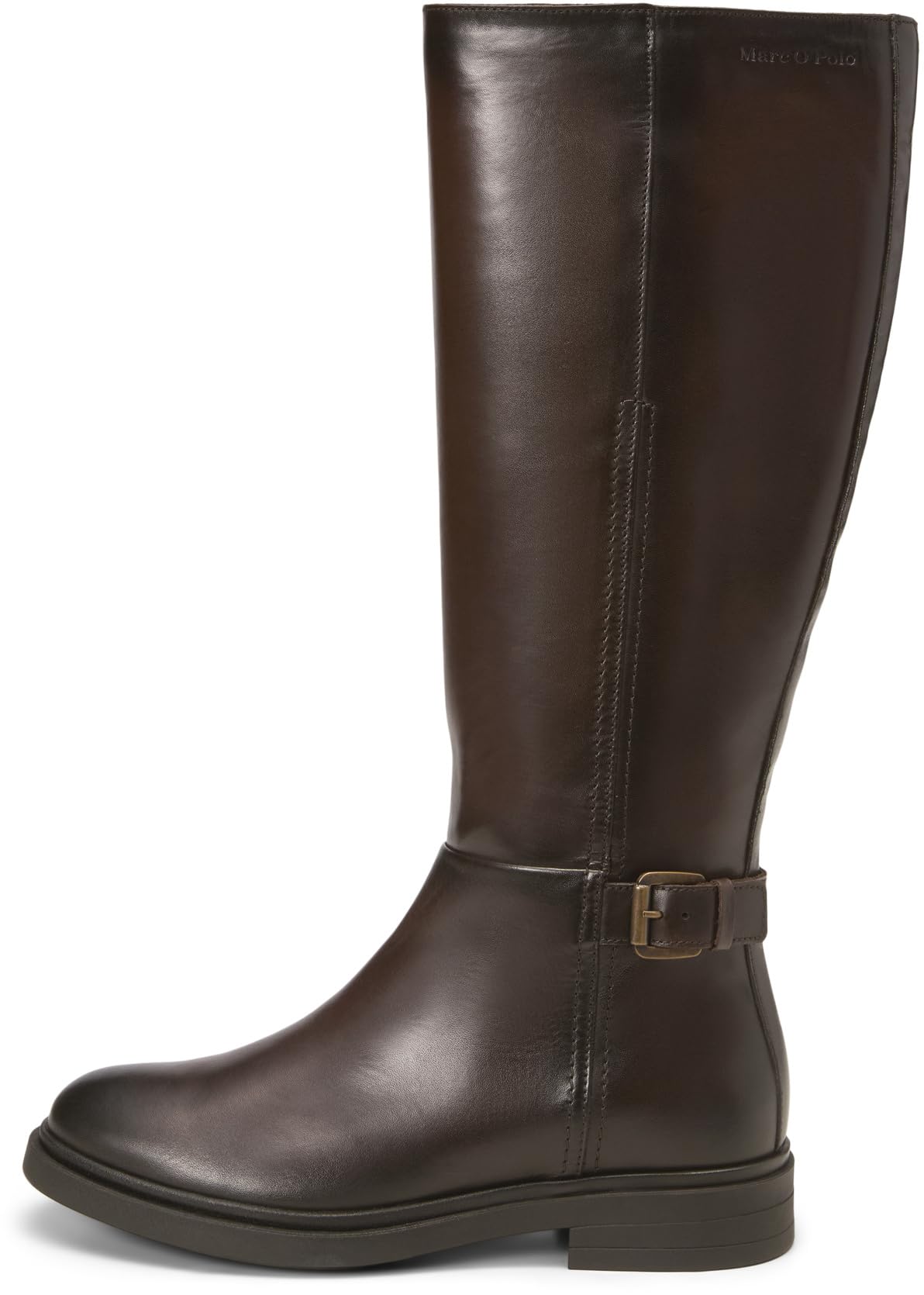 Marc OߴPolo Damen Stiefel aus Leder mit verstellbarer Schnalle, Braun (Dark Brown), 38