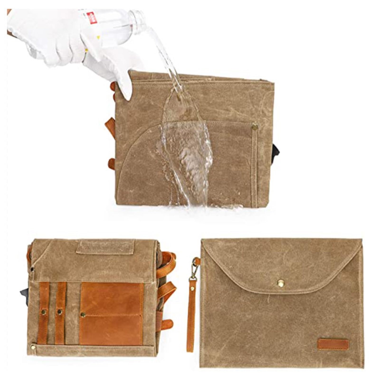 Delantal de lona gruesa, bolso mano, bolsillo multifuncional, overol carpintería, reparación mecánico automóviles, reparador, soldador, leñador, delantal para Soldadura, Herrero