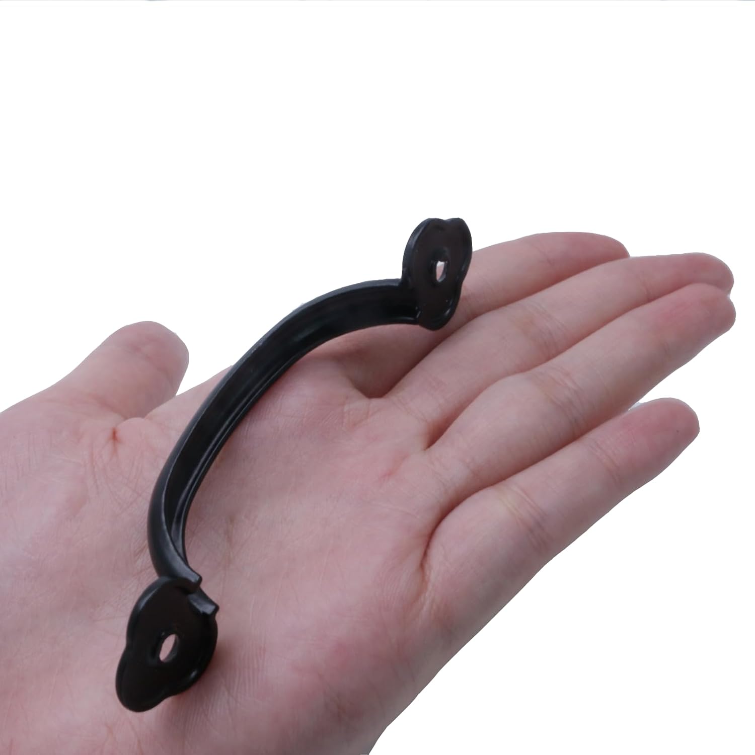 Piutouyar 12 Pcs Barn Door Handles Rustic Gate Handle 3.2 Inch Hole to Hole Metal Gate Pull Handle Fence Handle for Cabinet Garage Closet Drawer Outdoor Indoor, Black 4 Inch Length