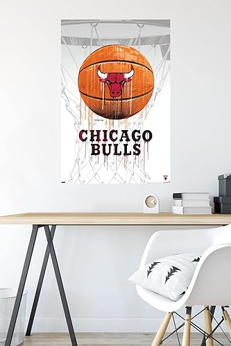 Miniatura 6 de Trends International NBA Chicago Bulls - Póster de pared de Drip Basketball 21, 22.375 x 34 pulgadas, paquete de póster y montaje