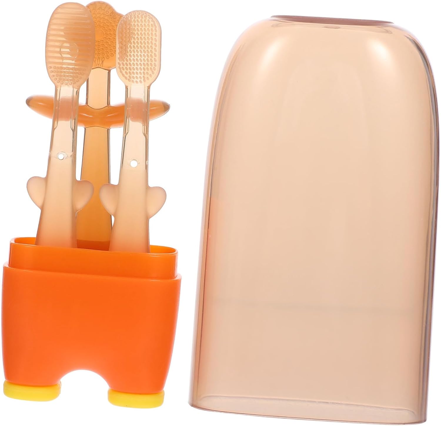 Silicone Toothbrush Tongue Cleaner Set of 3, Newborn Oral Care, Soft Safety Silicone Toothbrushes for Tongue and Oral Tissue Cleaning, Suitable for Babies