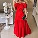 Retro Fashion Solid Color Lotus Lace-up Leaf Edge Tube Top Bubble Sleeve Pendulum Dress Daily Reception, Party (red,Medium)