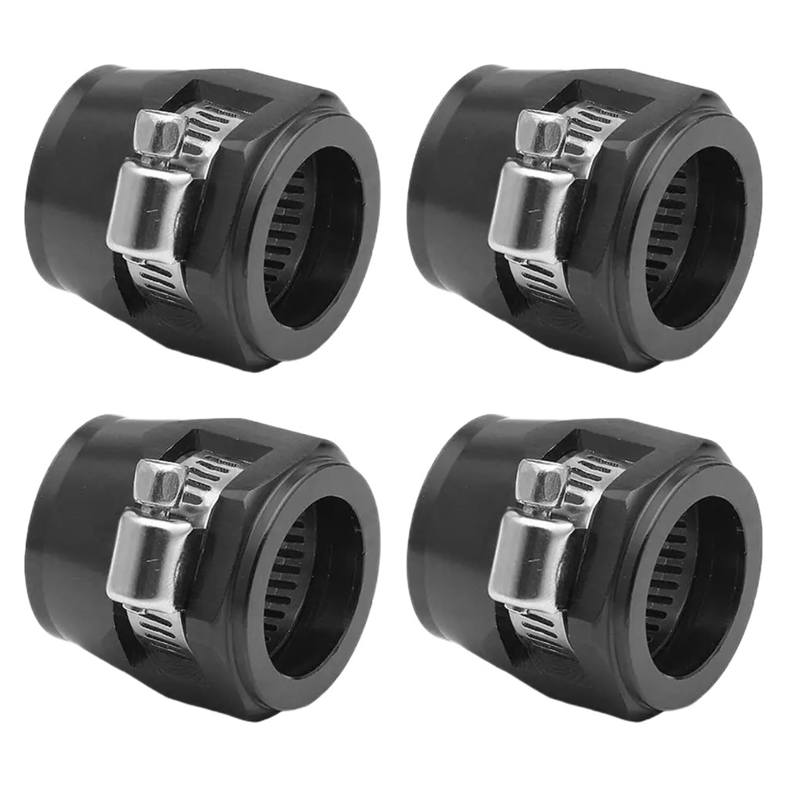 Lot de 10 colliers de finition de tuyau de voiture AN4 AN6 AN8 AN10 AN12 - Collier de finition de tuyau de carburant modifié pour radiateur - Boucle universelle pour une installation propre (noir, AN8