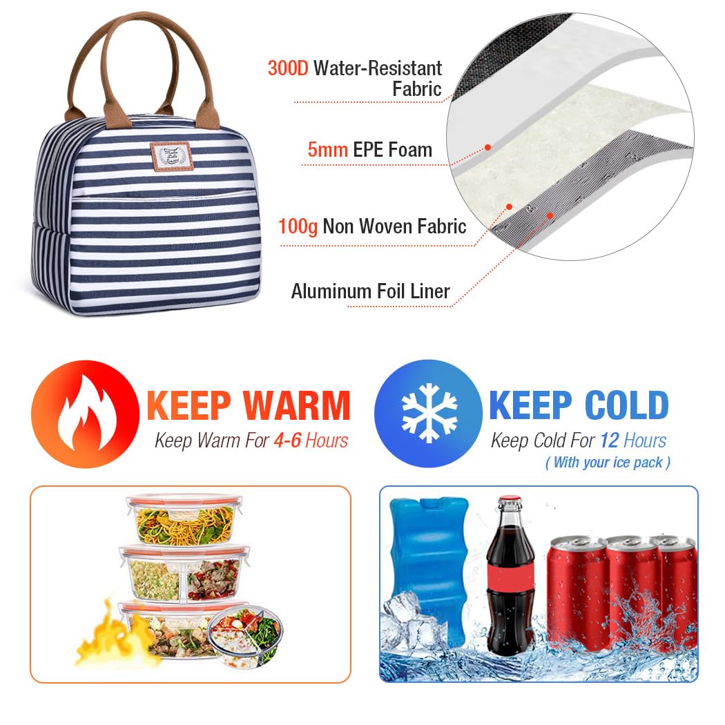 Lekespring Sac Isotherme Repas 9L - Sac à Lunch Imperméable Portable Noir Pour Bureau, Travail, Étudiants - Homme & Femme
