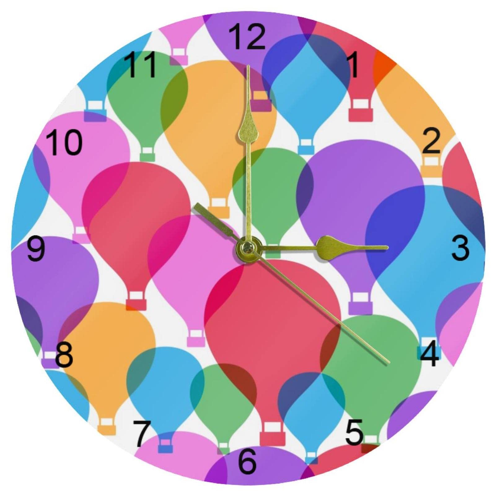 Horloge murale silencieuse montgolfière sans tic-tac pour retrouver le sommeil