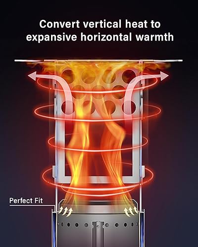 Miniatura 3 de YEFU Deflector de calor para fogata para estufa Solo Mesa XL YEFU de 7.1 pulgadas, difusor de calor portátil para hoguera de mesa de 7 a 7.1
