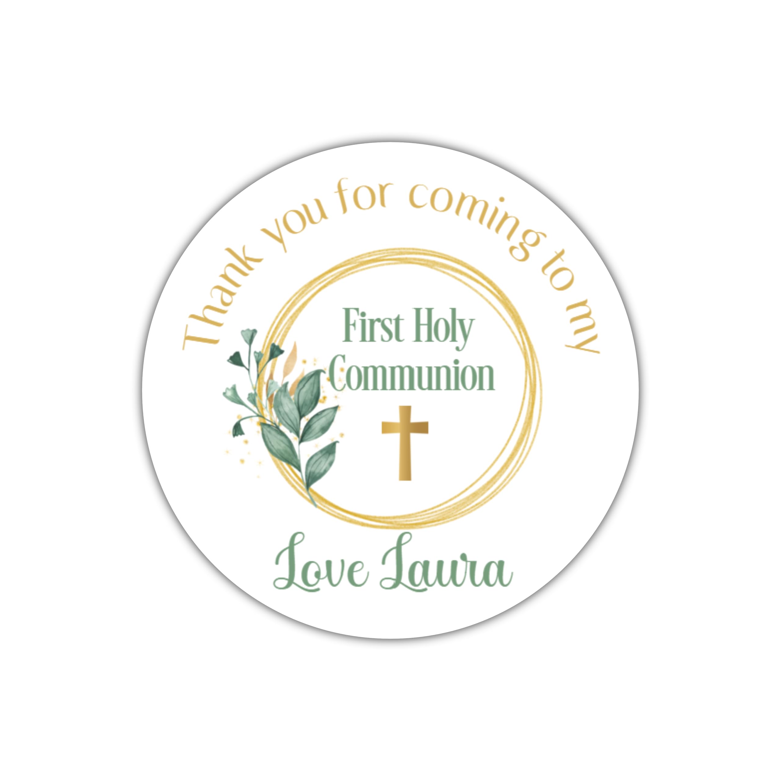 Five Star Party Supplies White Personalised First Holy Communion Stickers, Confirmation Stickers, Communion Party Favours,