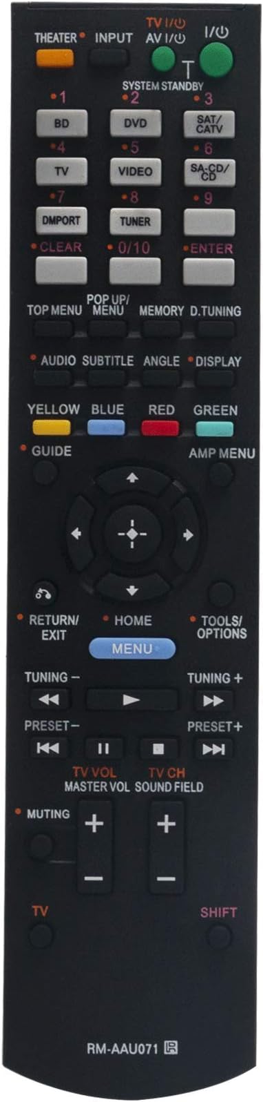 RM-AAU071 Sub RM-AAU074 Replacement Remote Control for Sony AV Receiver HT-SS370 STR-KS370 HT-CT350 HT-SF470 STR-DH510 HT-CT350HP HT-SS370HP STR-DH510R