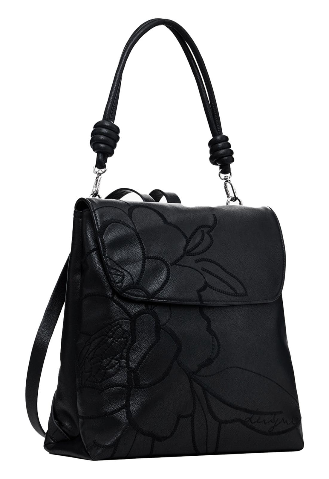 Desigual Women's Accessories - Mochila de poliuretano (tamaño pequeño), Negro, Einheitsgröße