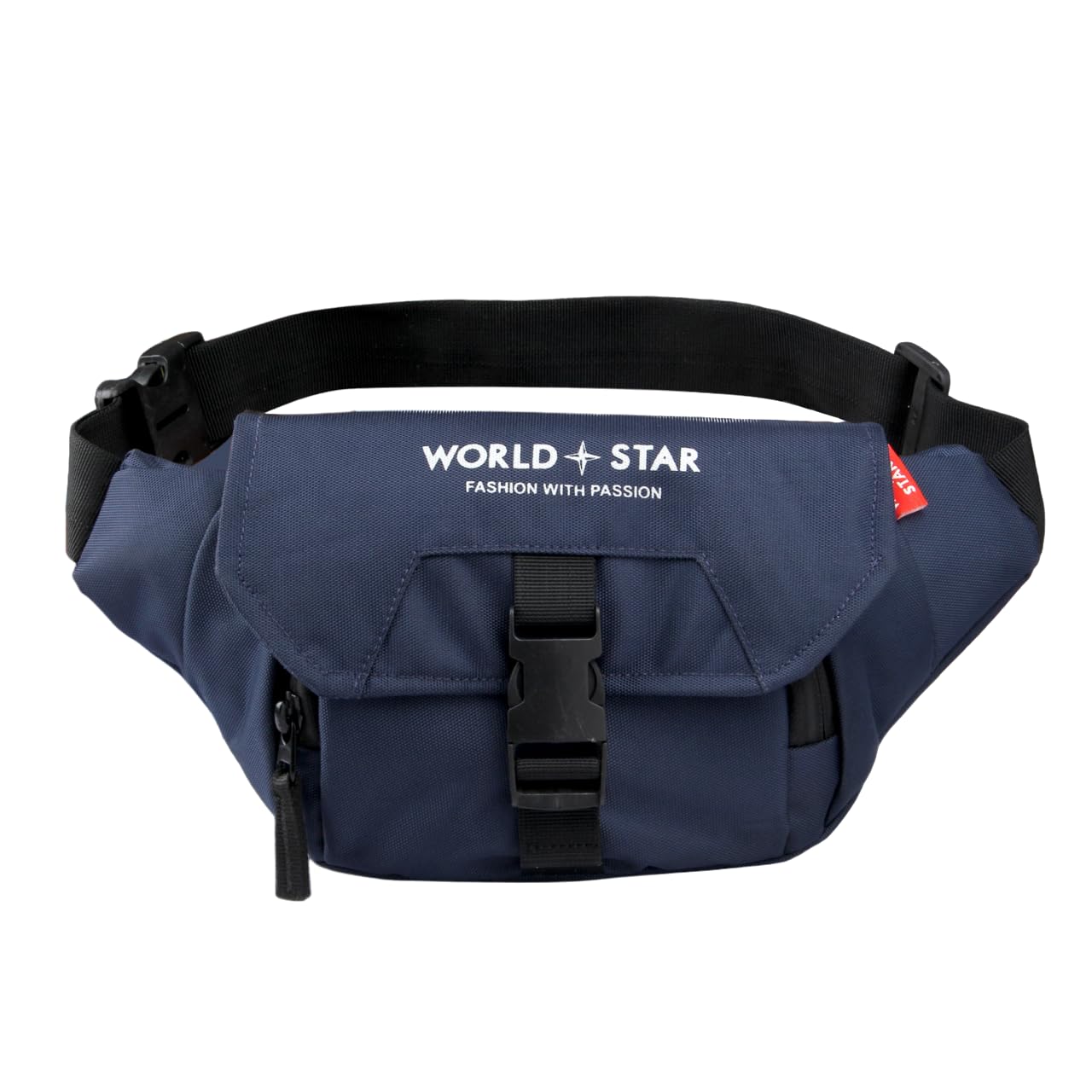World Star Polyester Waist Pack Travel Handy Hiking Zip Pouch Document Money Phone Belt Sport Bag for Men and Women and Adult | Blue | sharkk Navy Waist Bag