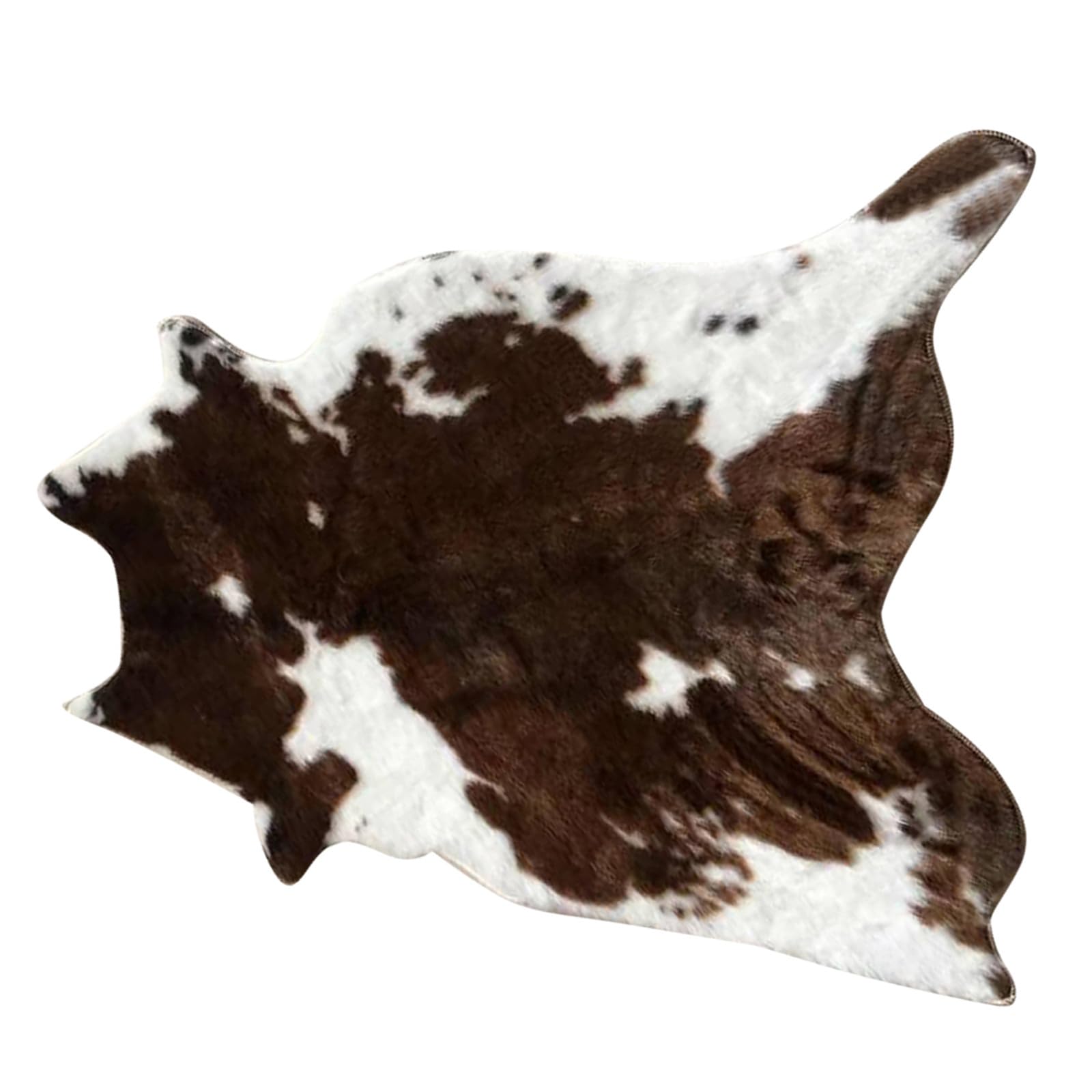 Tappeto Decorativo Irregolare Effetto Mucca 110x84 Cm in Pelliccia Sintetica Spessa Morbida Coperta da Pavimento e Cuscino da Casa per Ingresso Cucina Bagno