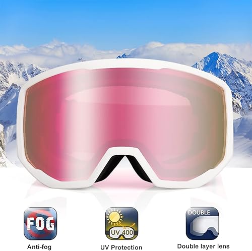 Miniatura 2 de EXP VISION Gafas de esquí de snowboard para hombres y mujeres, OTG antivaho con protección UV, gafas de nieve