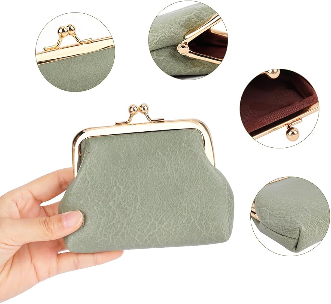 Amazon.com: Oyachic 2 Pcs Leather Coin Purse,Vintage Change Purse