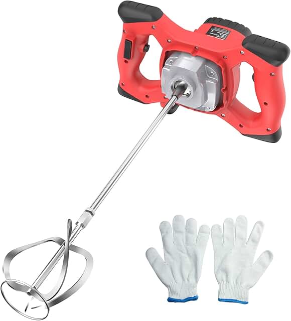 IMAYCC Portable Concrete Mixers 2100W Adjustable 6 Speed Handheld Electric Concrete Cement Mixer Thinset Mortar Grout Plas...