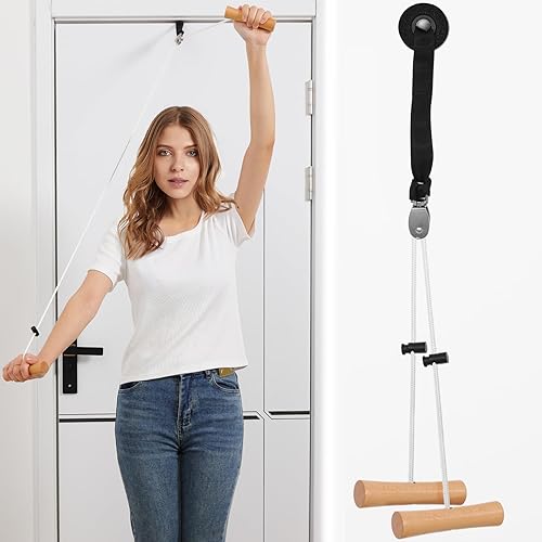 Polea de hombro sobre la puerta Ejercitador de rehabilitación, para fisioterapia, equipo de ejercicio, ayuda en la recuperación, mejora y fortalece