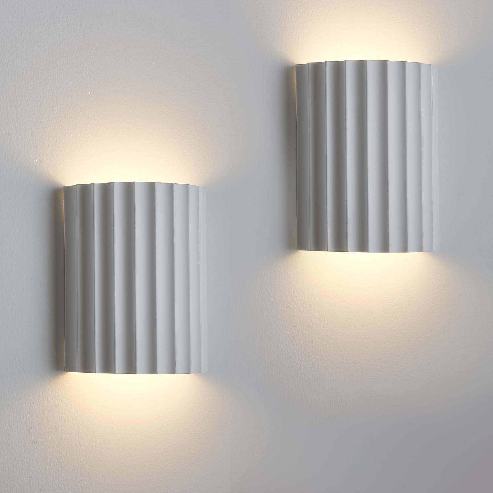 Photo 1 of NUSRAN Gold Gypsum Modern LED Wall Sconces Wall Lighting Set of 2, Indoor Hardwired Walls Mount Light Fixtures Up Down Lamp for Hallway Bedroom Living Room Dining Room?Bulbs Included?