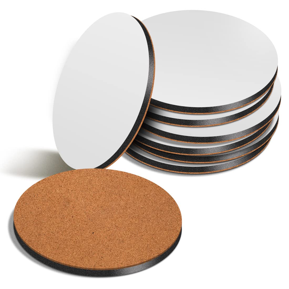 10cm MDF Blank Sublimation Coasters Cork Backed Round XL Jumbo Extra Large Coaster Sublimate Printing (50) [Energy Class A]