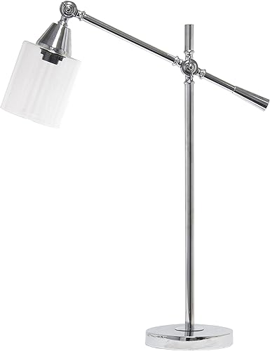 Miniatura 10 de Elegant Designs LD1030-CHR - Lámpara de mesa moderna con brazo inclinable industrial de 28 pulgadas, cromada