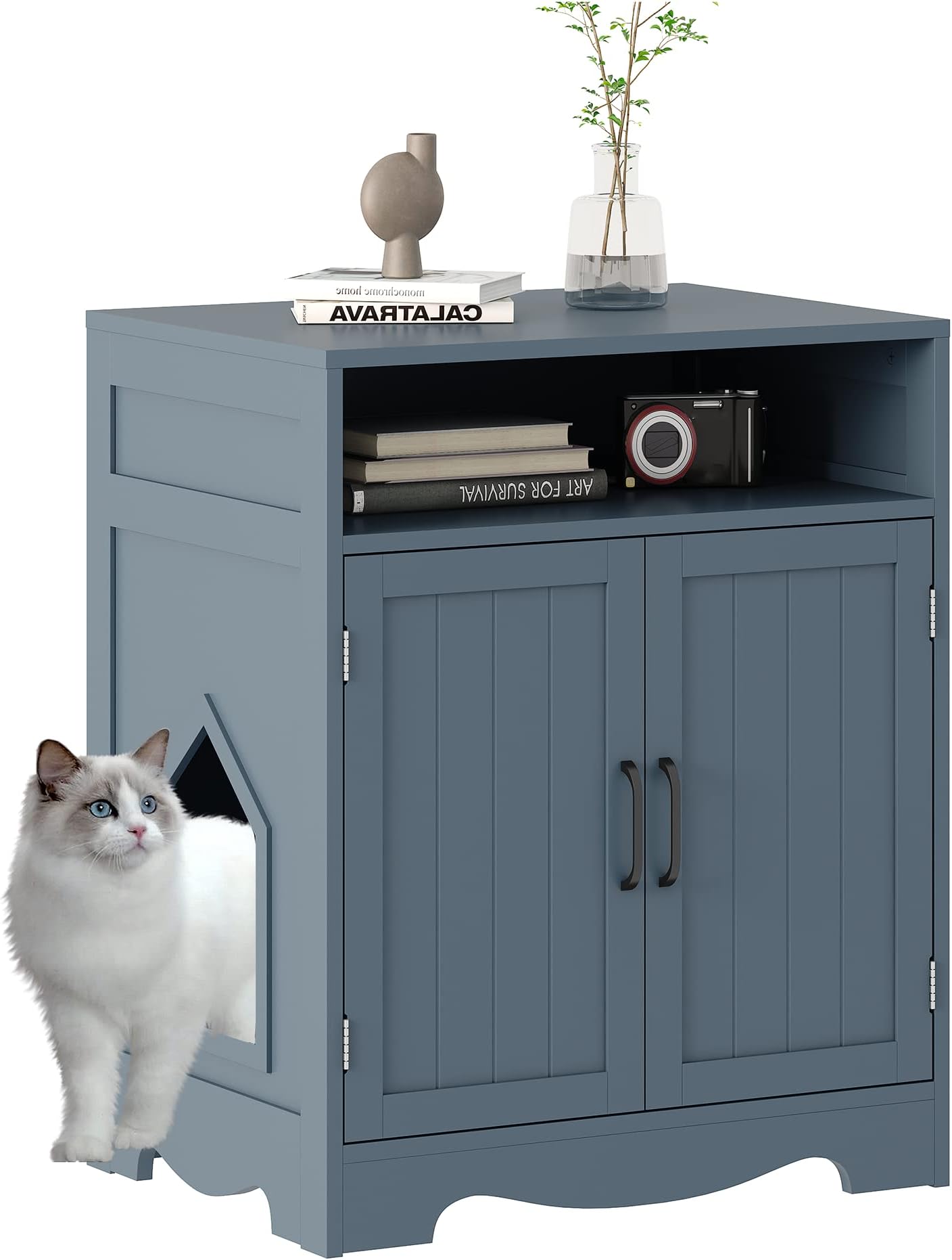 Hzuaneri Cat Litter Box Enclosure Furniture, Litter Box