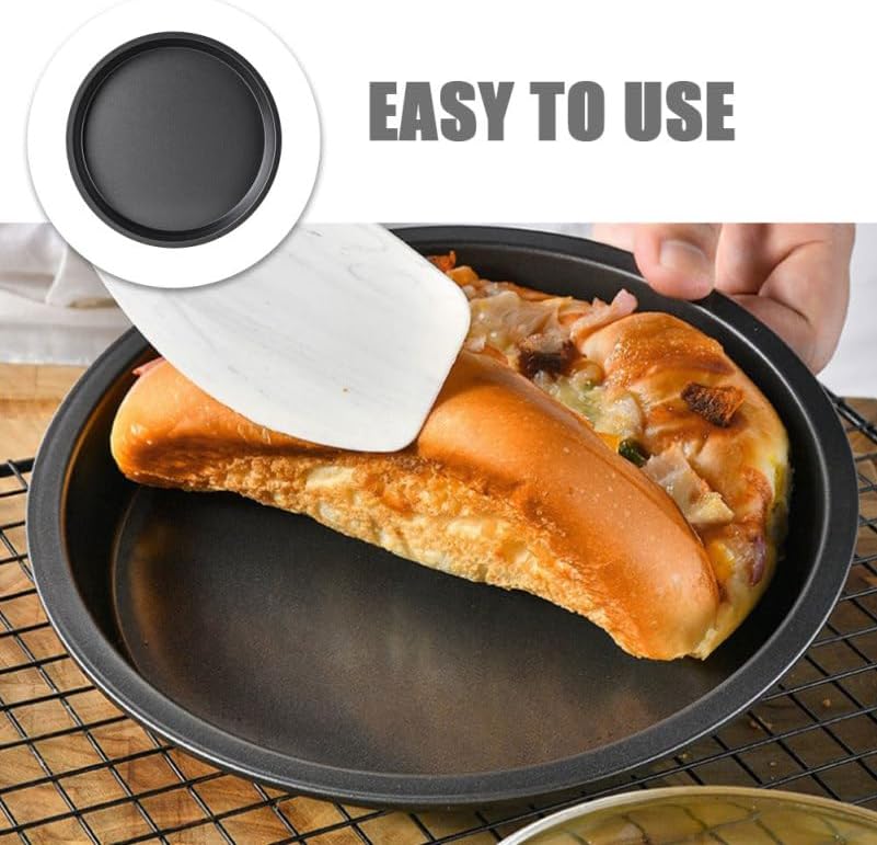 Luxshiny Nonstick Carbon Steel Round Cake Mold 7 Inch Baking Pan for Cakes Pizzas and More Steel Bakeware - Image 4