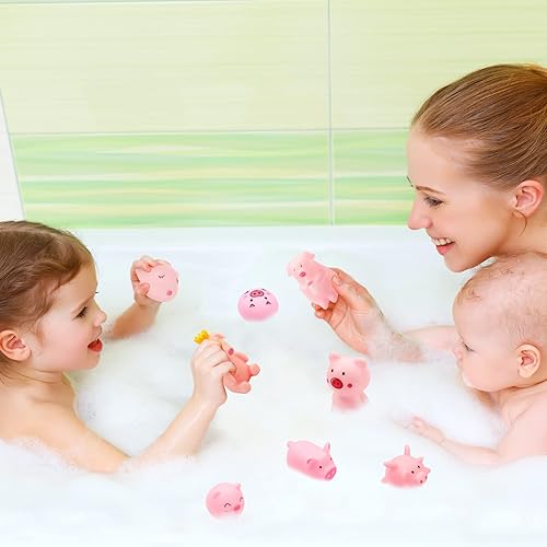 Miniatura 6 de 18 piezas de goma de cerdo de baño de goma para cerdo pequeño juguete de cerdo pequeño juguete de goma para bañera cerdos de goma rosados juguetes