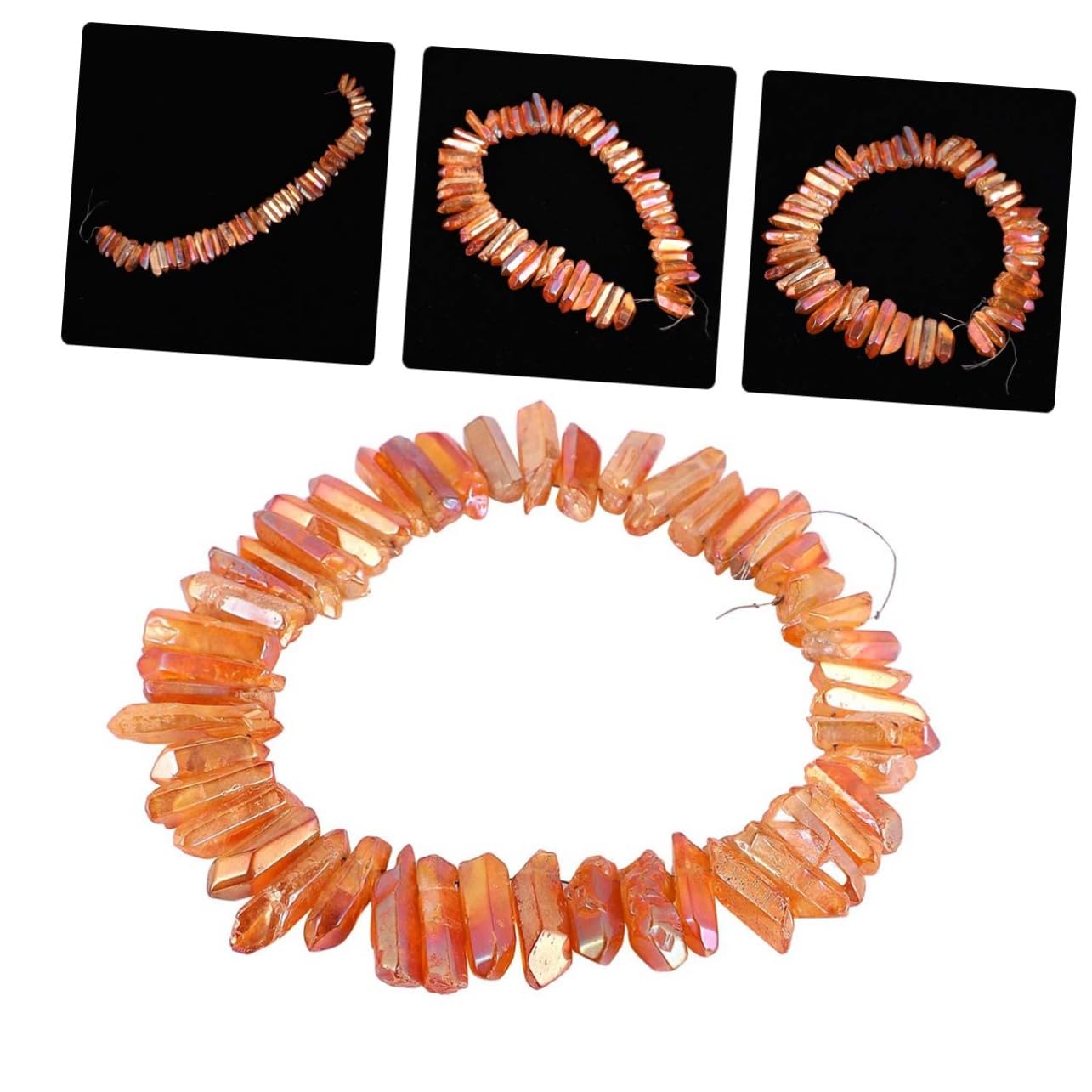 DIYEAH 3ensembles Kit De Pour Boucles Oreilles Ensemble De Cristaux Orange Pour Accessoires De Bijoux Fait Main Pour Délicates