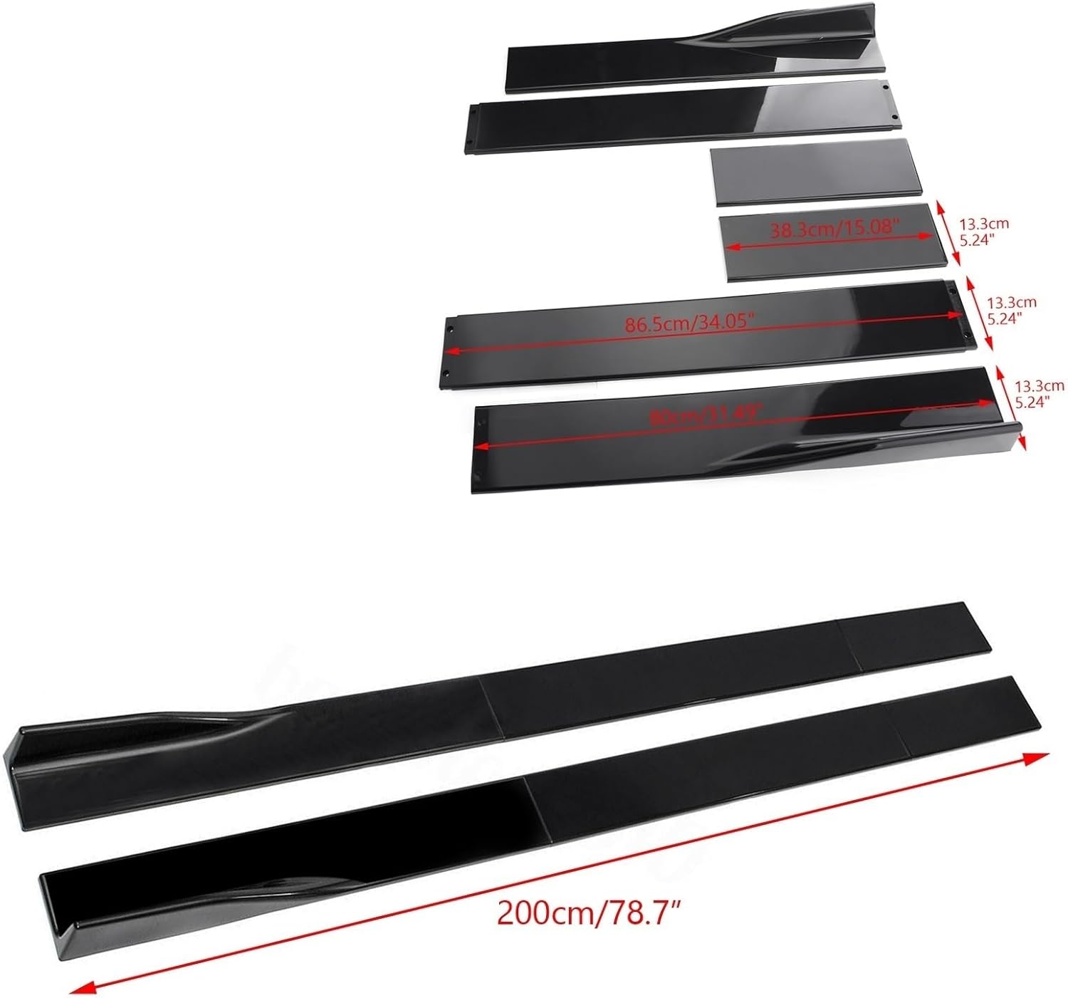 78.7" Side Skirt Splitter Spoiler Lip Rocker Panel Extensions Body Kit Car Bumpers Compatible For Lexus RC350 RC300 F 2015-2022(Black)